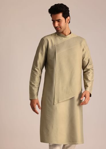 Beige Asymmetric Kurta Set