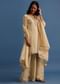 Beige Embroidered Kurta Palazzo With Dupatta