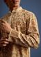 Beige Rayon Floral Block Printed Kurta Set