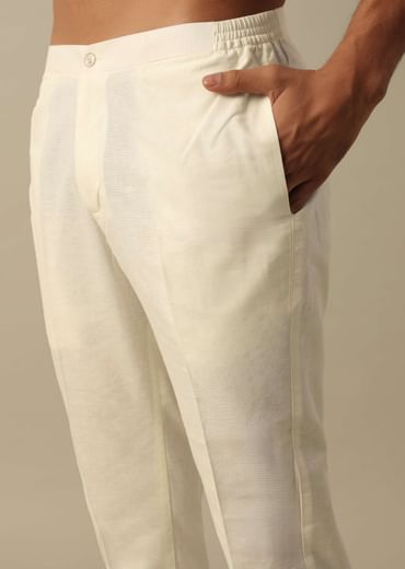 Beige Textured Indowestern Set for Grooms