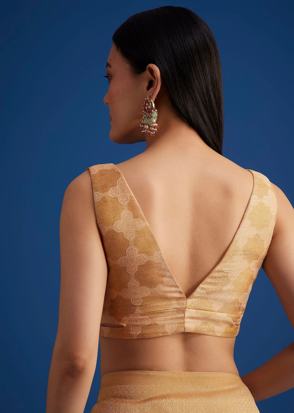 Beige Tissue Silk Saree With Woven Patterns