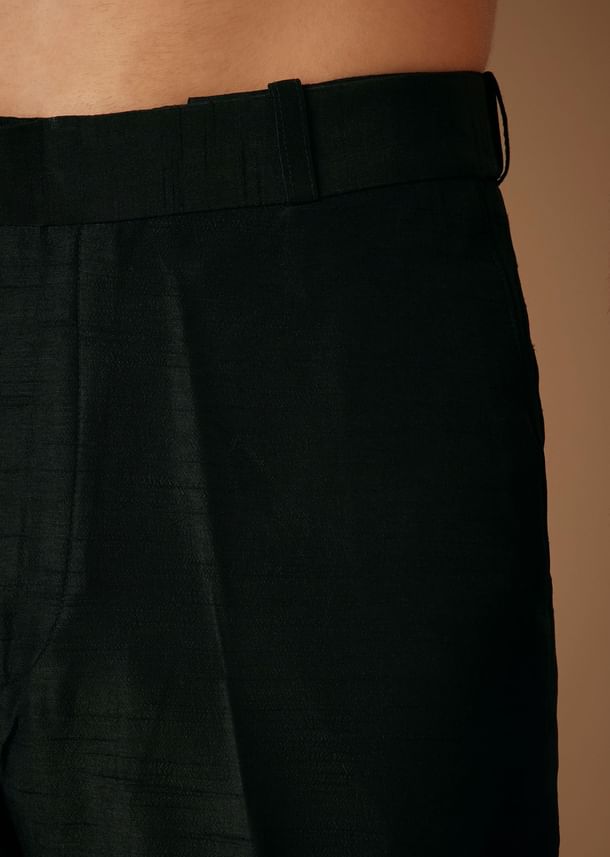 Black Banarasi Silk Indowestern Bandi Set