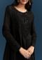 Black Chinon Kurta Set With Sequins And Cut Dana Work