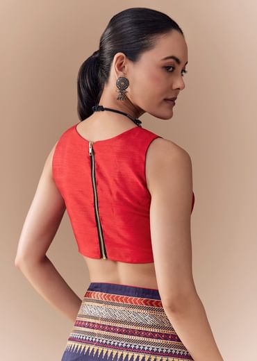 Black Cotton Linen Woven Saree with Blouse Fabric