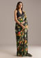 Black Crepe Saree With Floral Print And Stone Embroidery