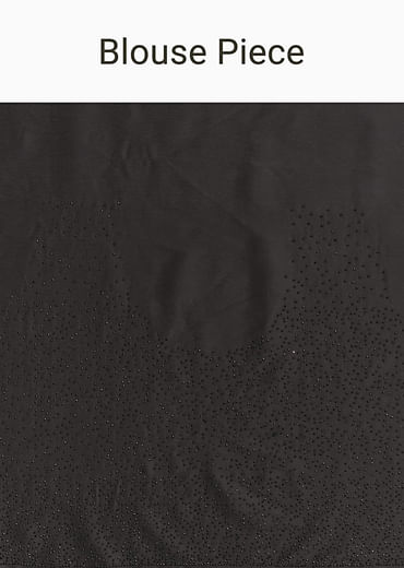 Black Embellished Chinon Saree With Floral Resham Work