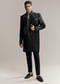Black Imported Satin Organza Indo Western For Men With Zardosi Embroidery