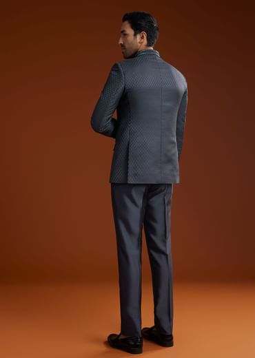 Blue Jodhpuri Suit With Cutdana Embroidery