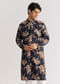 Black Pashmina Floral Kurta Set With Sequin And Beaded Embroidery