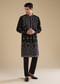 Black Resham Work Straight Mens Kurta and Pant Set