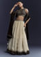 Black Satin Bridesmaid Lehenga With Hand Dyed Chevron Print Choli