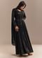 Black Sequined High Slit Anarkali Set