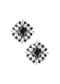 Black And White Swarovski Stud Earrings In 92.5 Sterling Silver