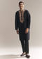 Black Silk Kurta Set For Men With Multi Colour Resham Embroidery