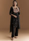 Black Silk Kurta Set With Zardosi And Resham Embroidery
