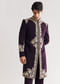 Black Suiting Indo Western With Floral Thread Embroidery