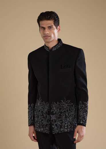 Black Velvet Jodhpuris with Cutdana Work