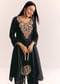 Black Zardosi Work Dola Silk Kurta Set With Organza Dupatta