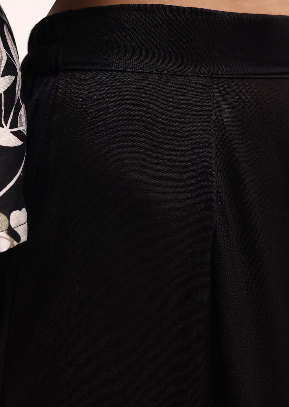 Black Abstract Printed Chanderi Kurta Palazzo Set