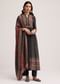 Black Ajrakh Printed Anarkali Set With Dupatta