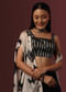 Black And Silver Blouse With Square Neckline