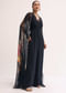 Black Embroidered Georgette Jumpsuit