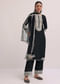 Black Embroidered Silk Kurta Pant Set