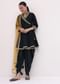 Black Embroidered Tussar Kurta Dhoti Set