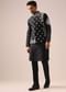 Black Floral Jacket And Kurta Set