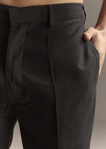 Black Indo Western Set For Men With Heavy Hand Embroidery