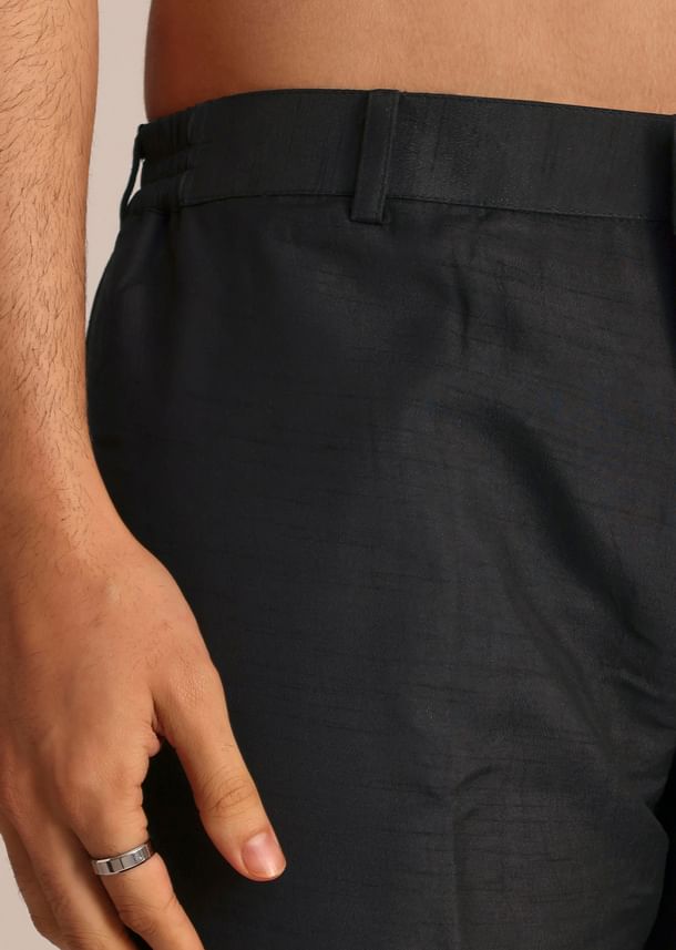 Black Indo Western Set With Mirror Work