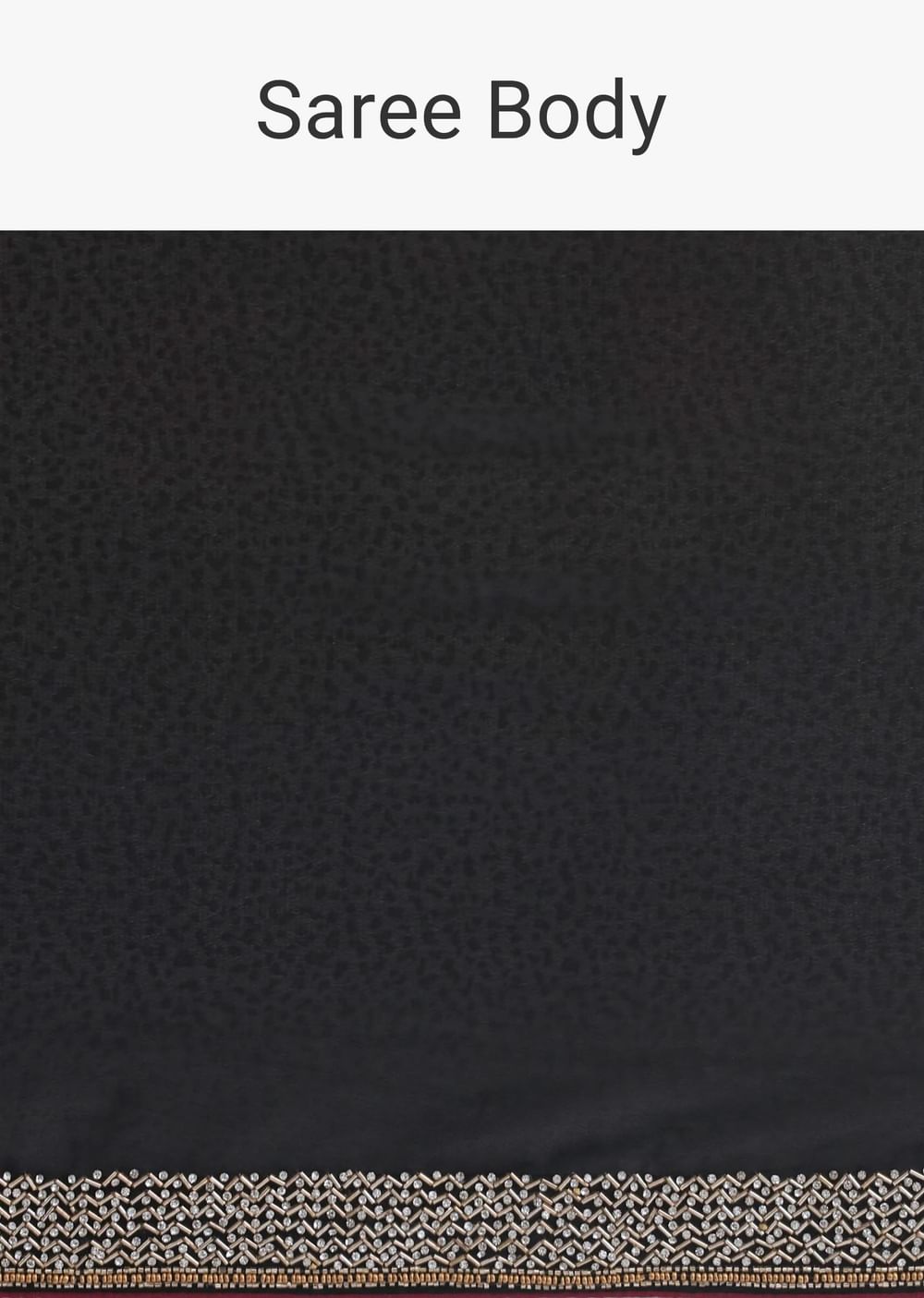 Black Jacquard Saree In Stone Embroidery With Unstitched Blouse