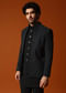 Black Jodhpuri Set In Resham Work For Men