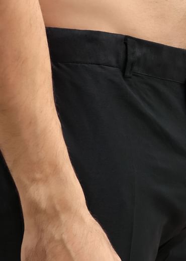 Black Kurta Set With Embroidered Jacket