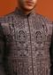 Black Mirror Embellished Jacket And Kurta Set