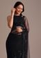 Black Net Embroidered Saree With Cutdana And Sequin Work