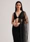 Black Net Heavy Embroidered Saree With Sequins And Stones