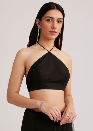 Black Net Saree Heavy Embroidered With Sequins And Stones