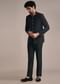 Black Rayon Jodhpuri Suit With Embroidered Collar