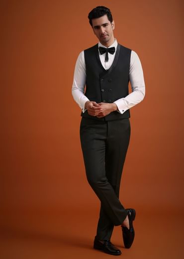 Black Salli Embellished Tuxedo Set