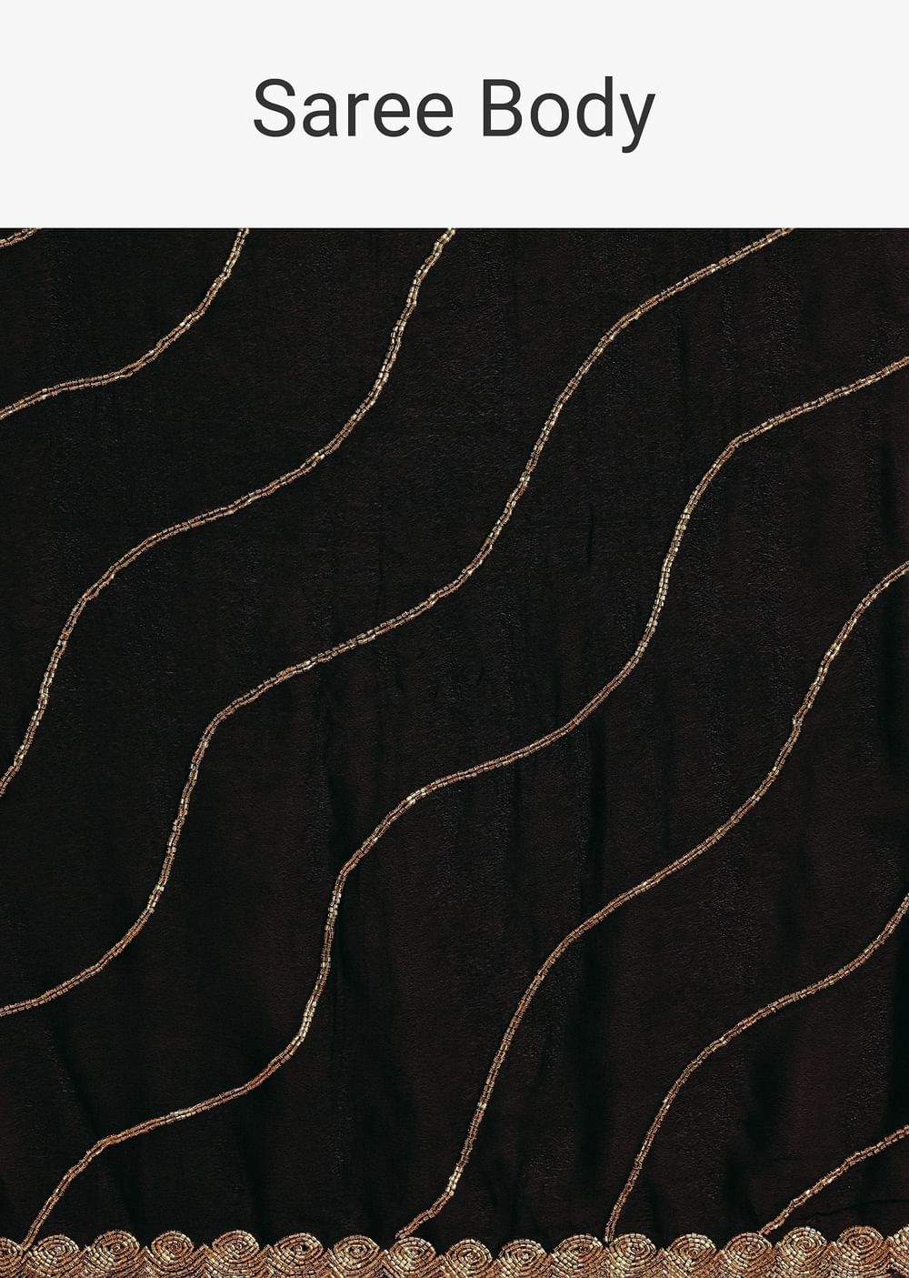 Black Saree In Chinnon With Cutdana Work