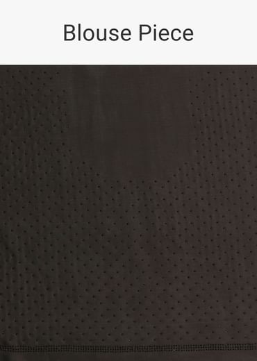 Black Satin Stone And Diamond Embroidered Saree