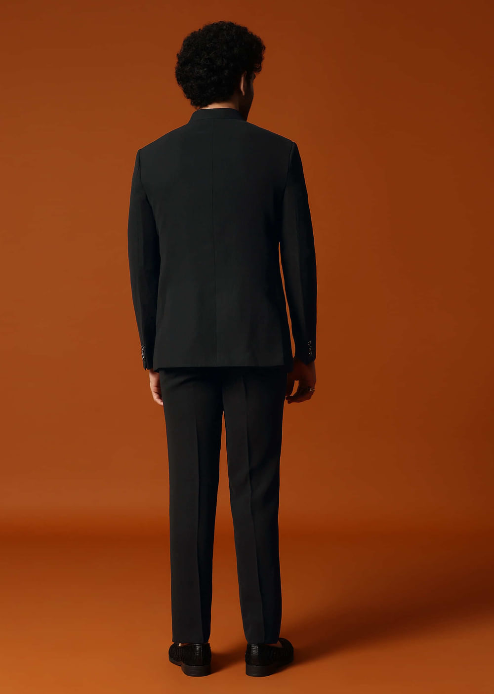 Black Self Work Jodhpuri Suit For Men
