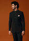 Black Self Work Jodhpuri Suit For Men