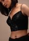 Black Sequin Spaghetti Strap Blouse In A Sweetheart Neckline Straight Hemline With Side Zip Closure