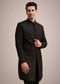 Black Silk Indo Western And Pant Set With Salli Work