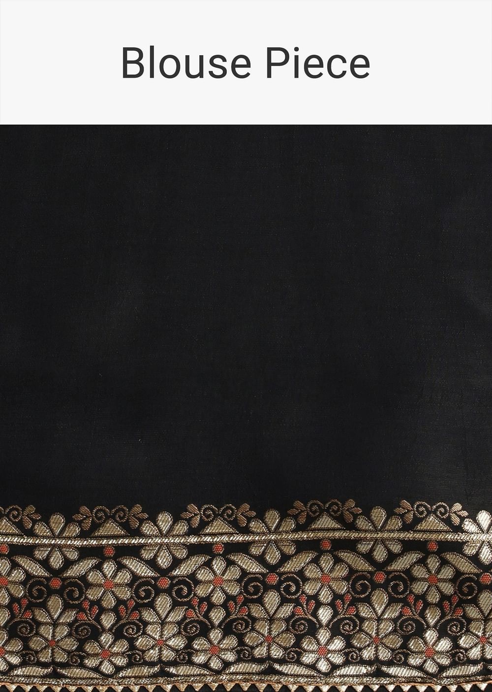 Black Silk Saree In Butta Work With Unstitched Blouse