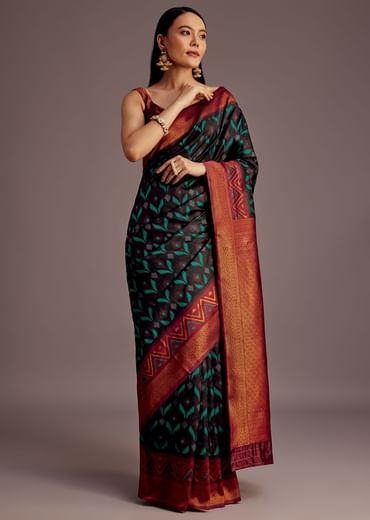 Black Silk Zari Woven Saree