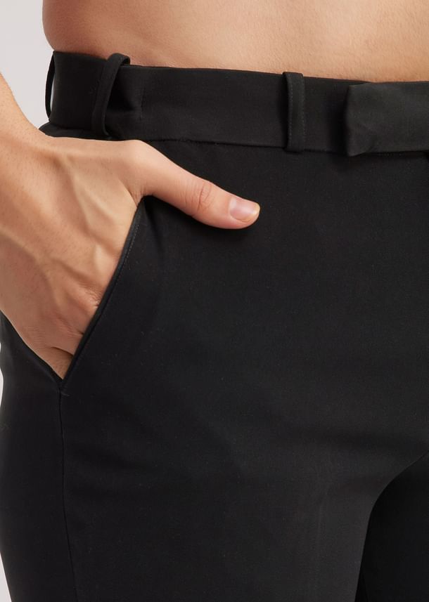 Black Suiting Tuxedo With Metallic Chain And Stone Work