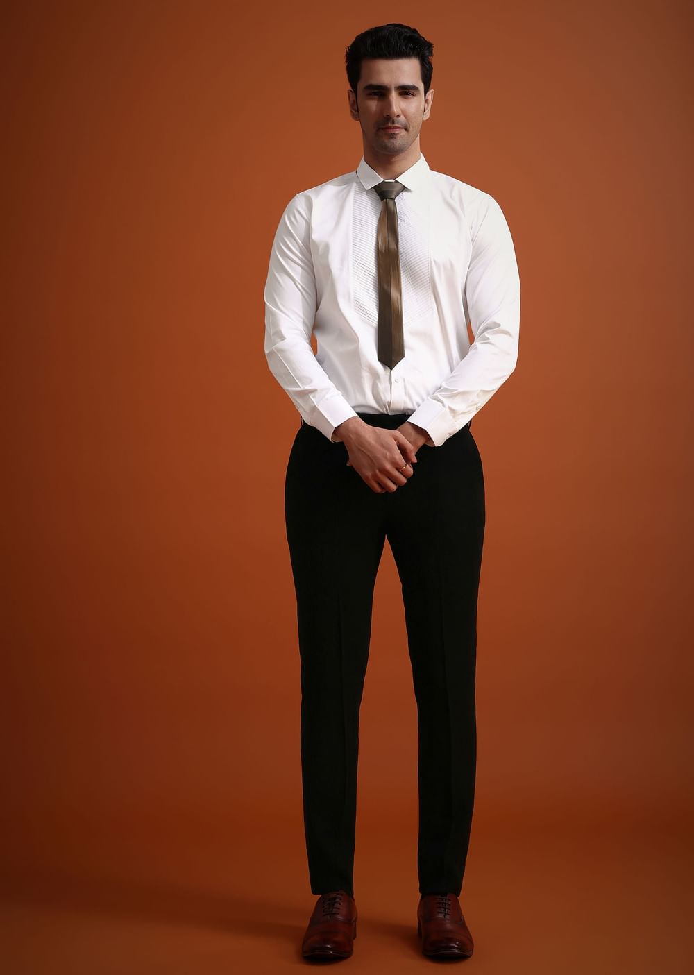 Black Tuxedo And Pant Set With Stone Work
